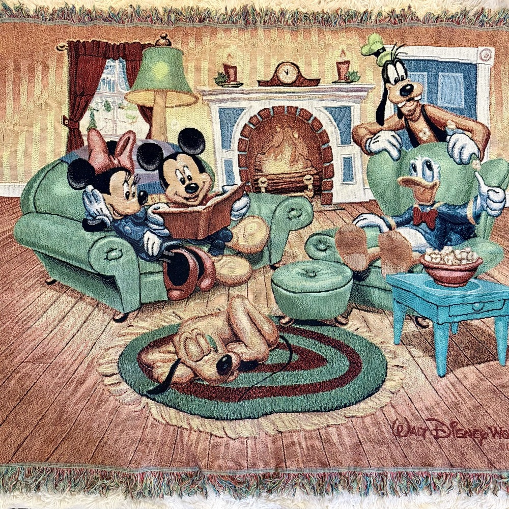 Walt Disney World Tapestry Woven Throw-  Mickeys Holiday